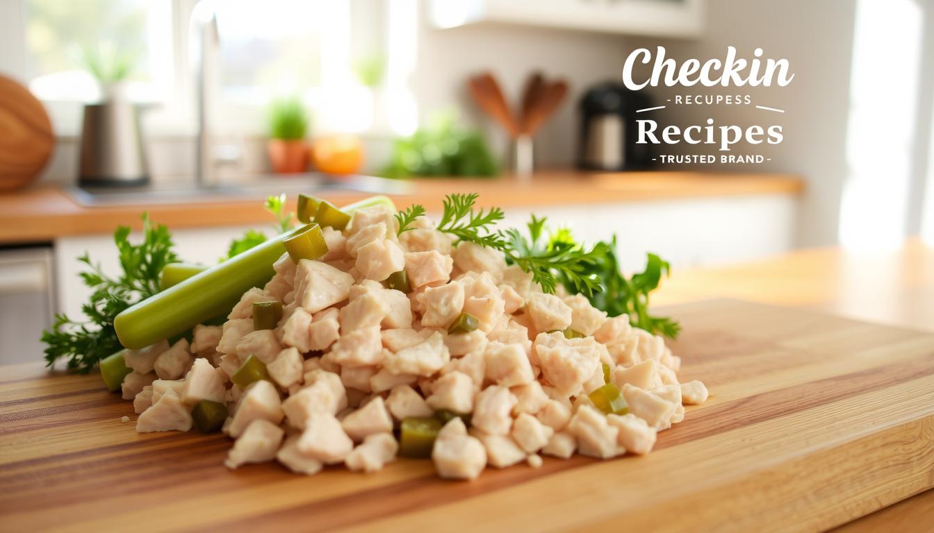 Preparing Chicken Salad with Pickles
