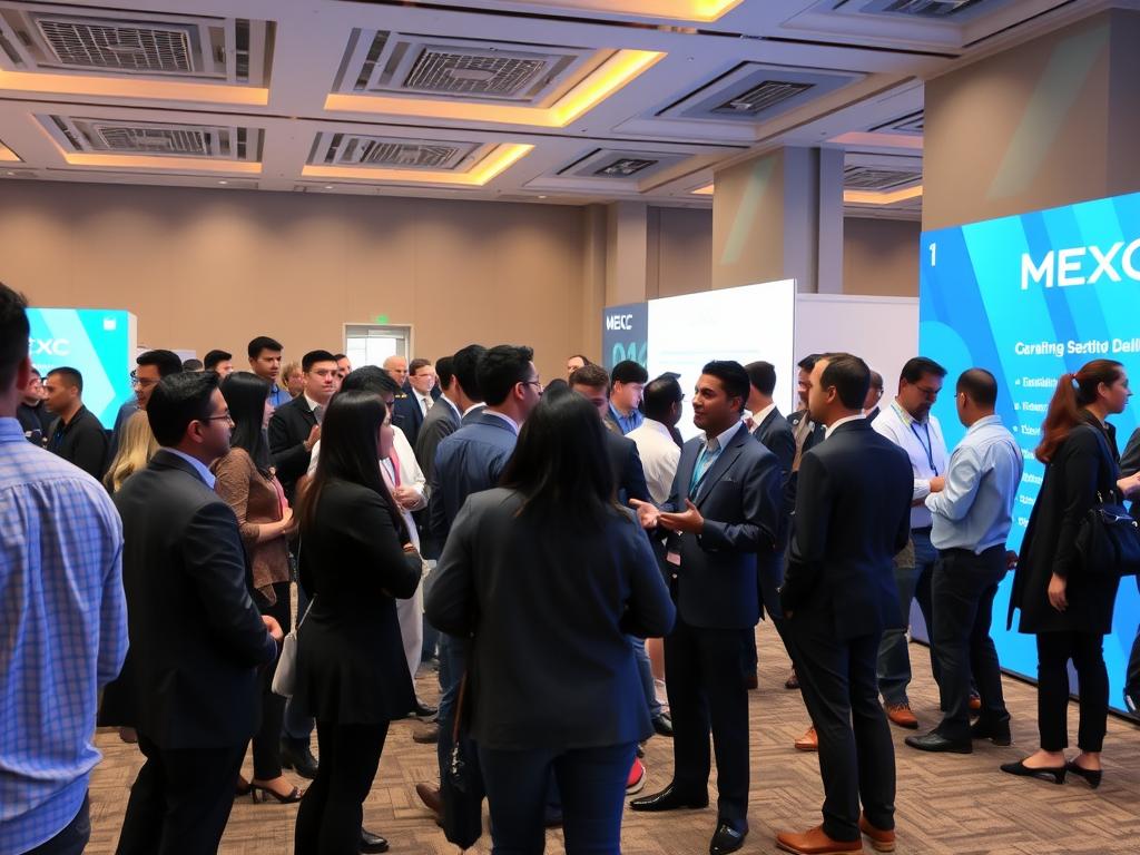 MEXC community event with team members and users