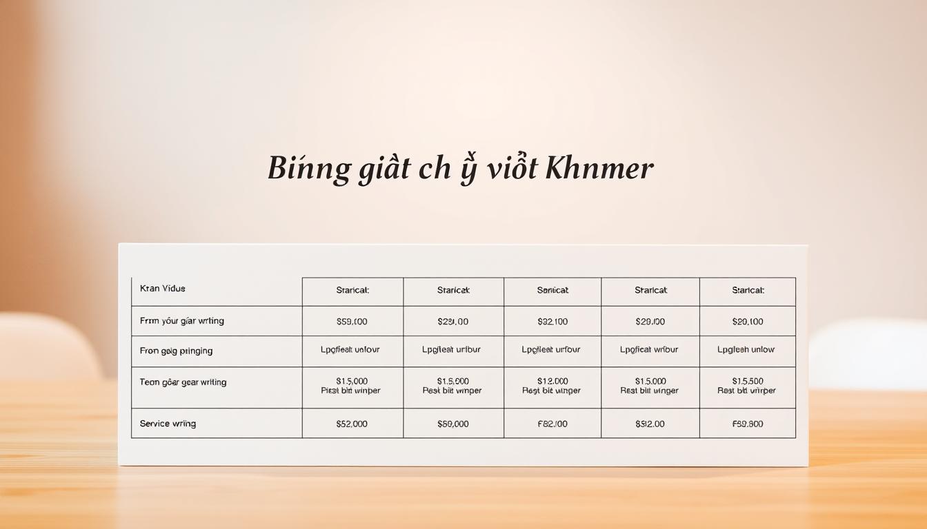 Bảng giá dịch vụ viết bài tiếng Khmer
