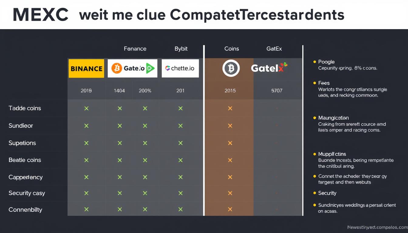 Comparison chart showing MEXC and competitor exchanges with key metrics