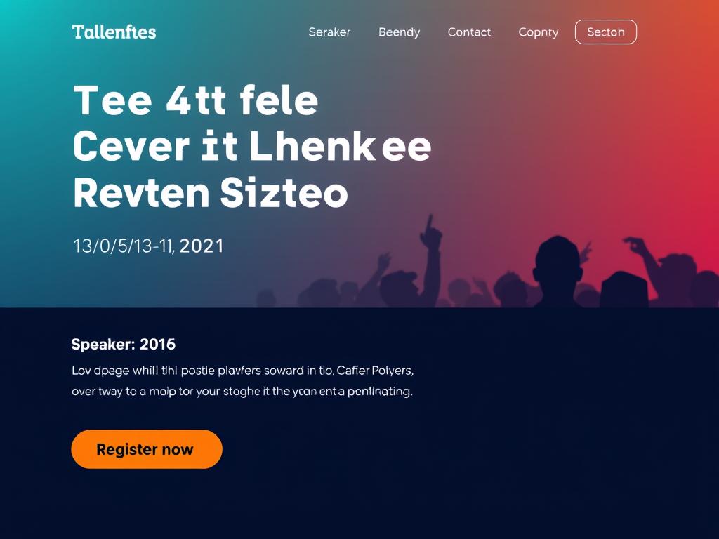 Landing page sự kiện với CTA đăng ký