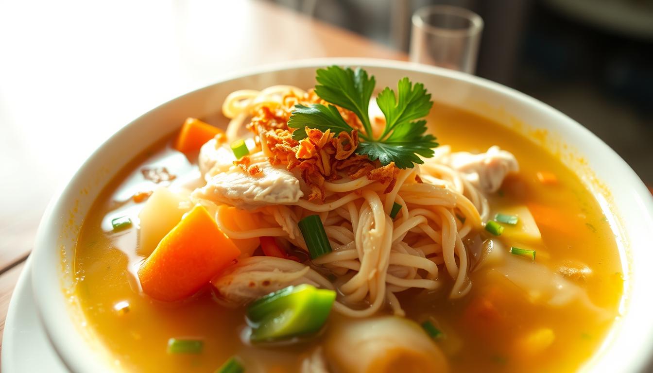 penyajian sop ayam