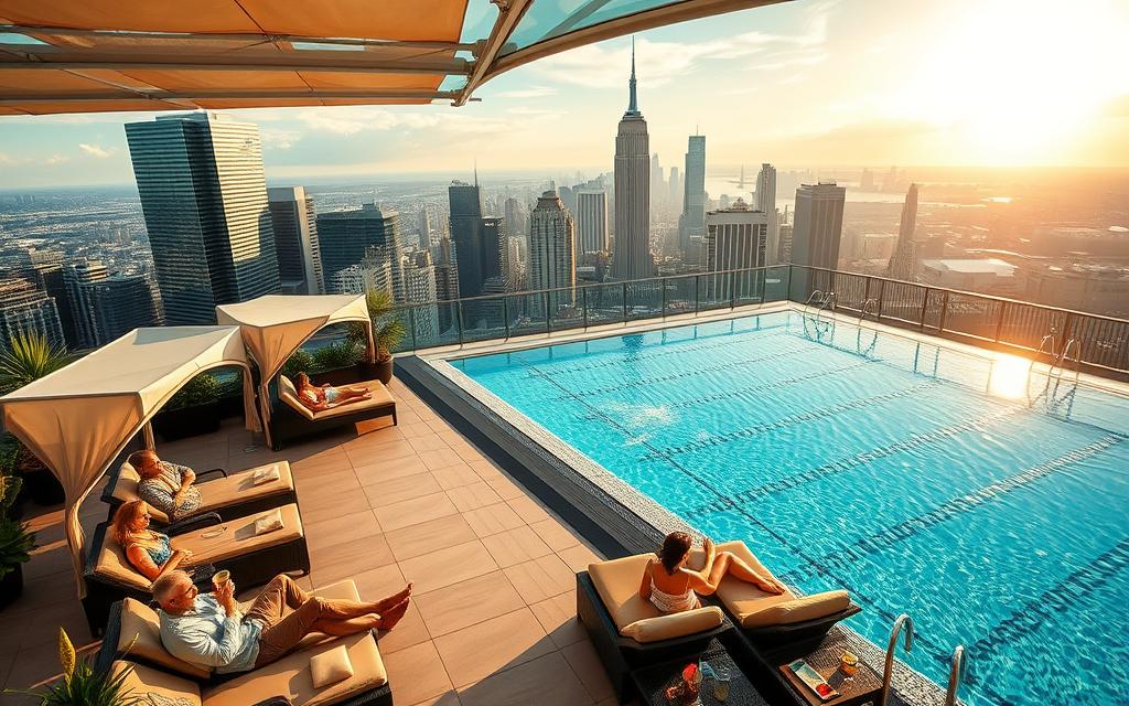 luxury hotels USA rooftop pool