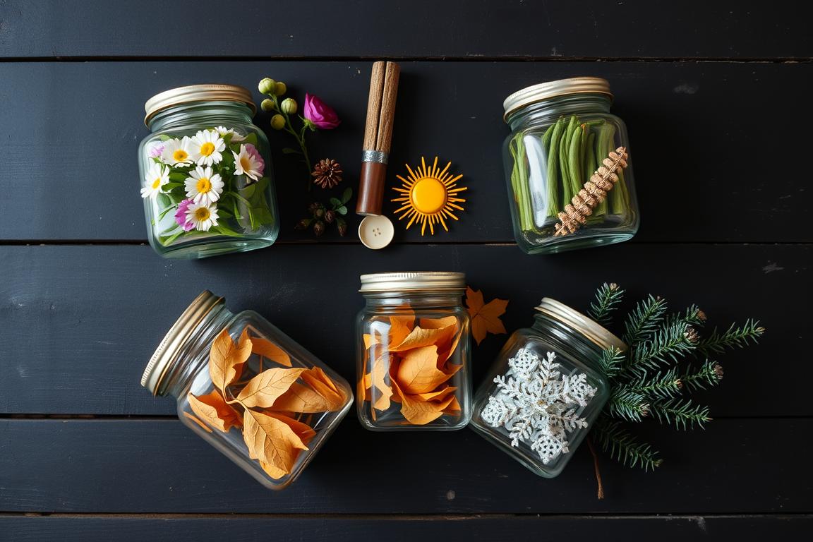 Collection of witchy crafts customized for different seasons