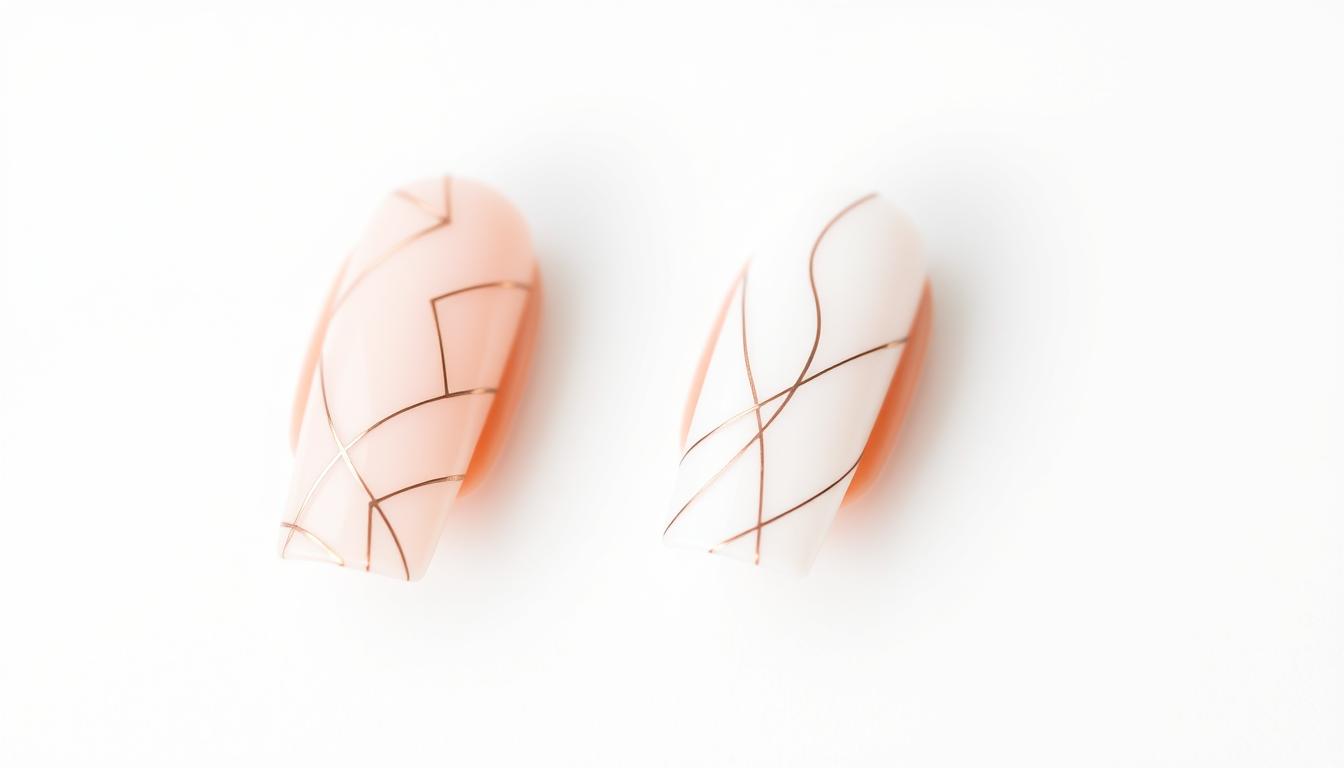 minimalist line art nail design