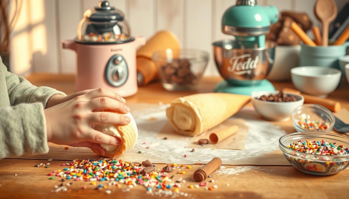 لعبة صنع آيس كريم رول مخروطي