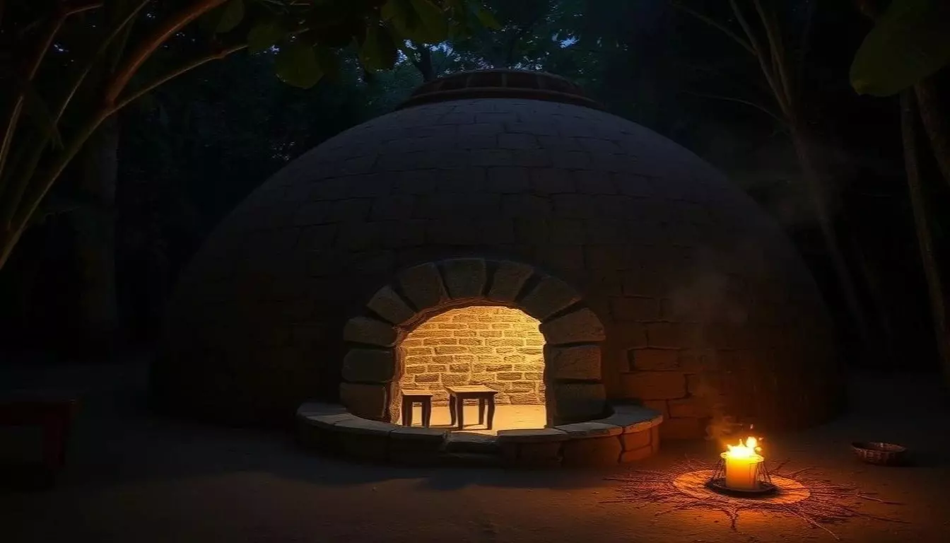 Traditional Temazcal dome-shaped in Tulum