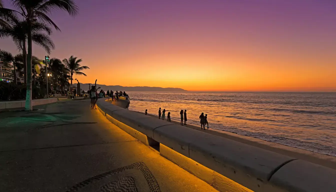 The Malecon boardwalk in Puerto Vallarta