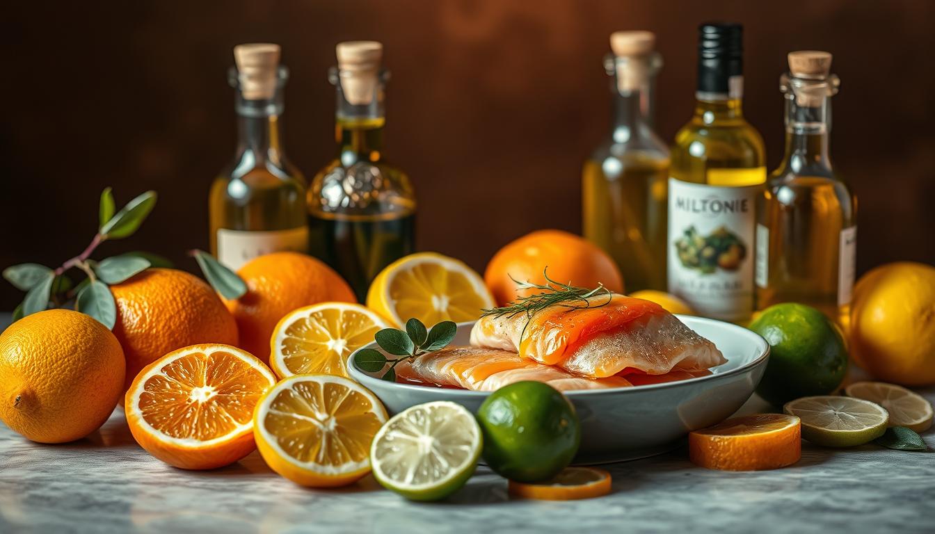 Citrus and Oil Combinations for Salmon Crudo
