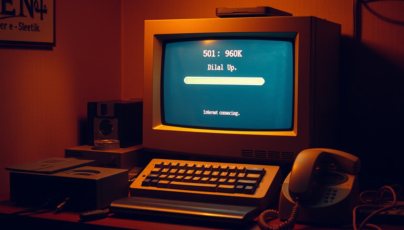 internet discada conexão histórica