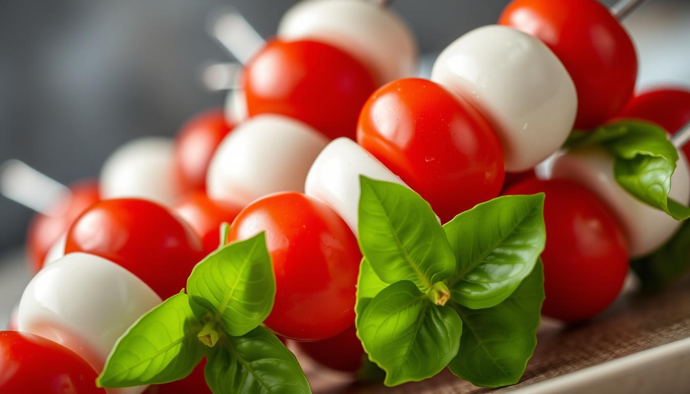 Tomato Mozzarella Skewers Assembly