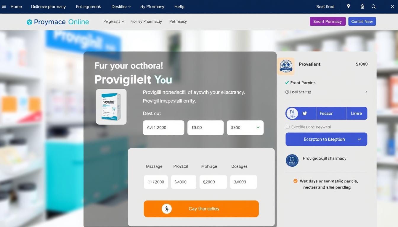 Secure online pharmacy checkout page for buying Provigil
