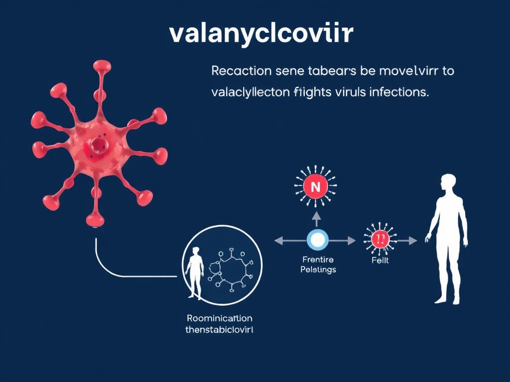 Molecular structure of Valacyclovir showing how Valtrex works in the body