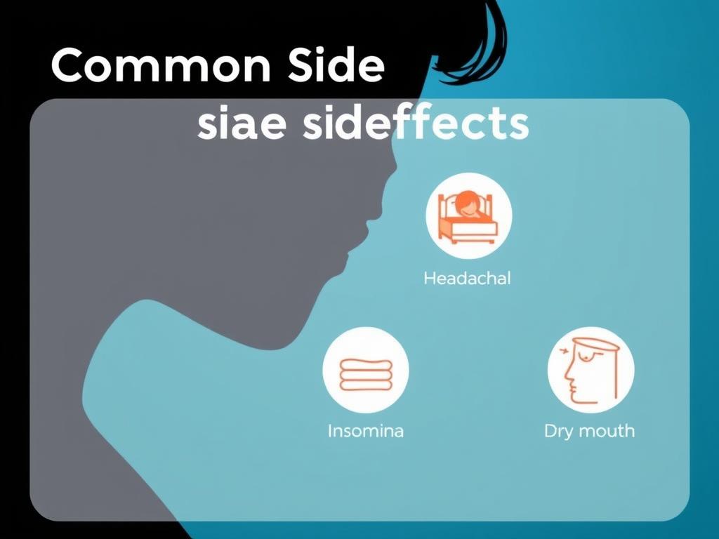 Visual representation of common modafinil side effects