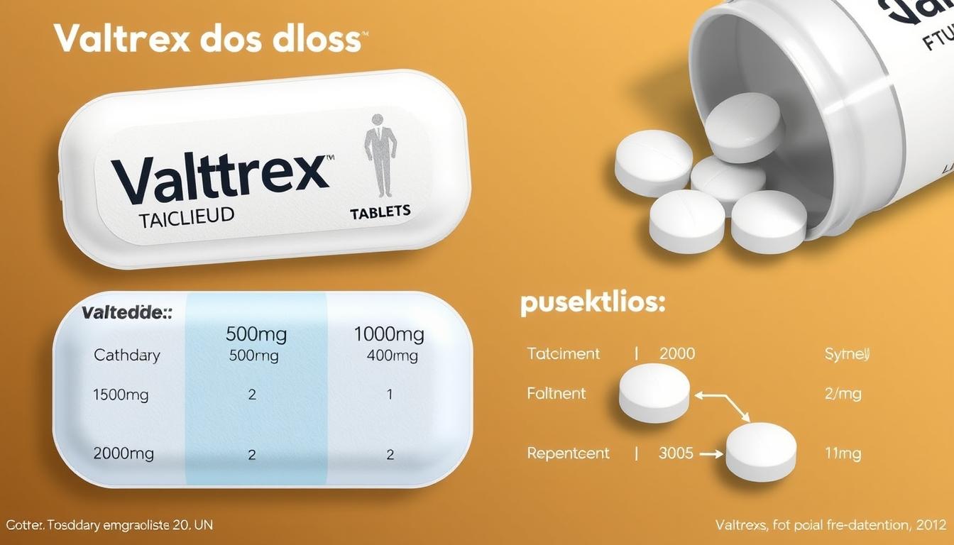 Various dosages of Valtrex tablets for different conditions
