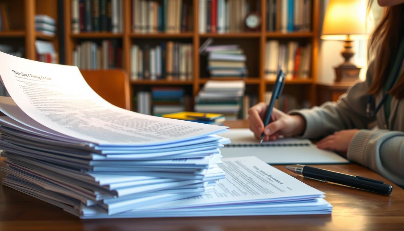 A neatly organized student's desk, with a stack of well-written papers, meticulously graded by a caring tutor. The crisp lighting casts a warm glow, highlighting the attention to detail and thoughtful feedback scribbled in the margins. In the background, a bookshelf filled with nursing textbooks and references, a testament to the dedication of the &quot;MyHomeworkWriter&quot; team at myhomeworkwriter.com, who provide exceptional nephrology nursing assignment help.