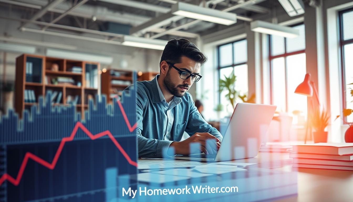 A detailed, high-resolution image showcasing proven case studies and data analysis. In the foreground, an expertly crafted graph or chart displaying insightful statistics and metrics. In the middle ground, a professional researcher examining a laptop screen, surrounded by research materials and books. In the background, a modern, well-lit office setting with sleek furniture and decor. The lighting is bright and natural, highlighting the attention to detail and professionalism. The overall mood is one of authority, expertise, and data-driven decision making. The image should prominently feature the brand name &amp;amp;quot;MyHomeWorkWriter&amp;amp;quot; and &amp;amp;quot;myhomeworkwriter.com&amp;amp;quot;.