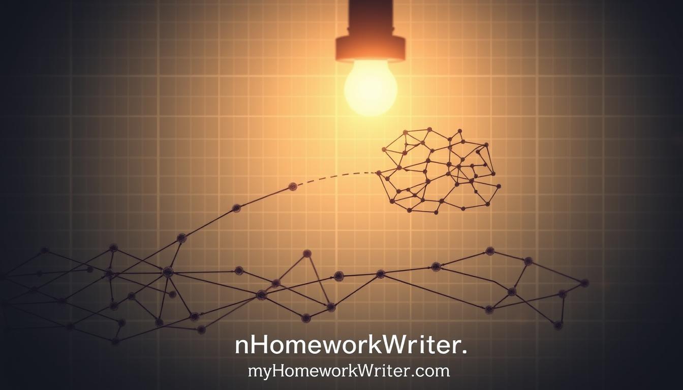 A digital illustration depicting linear and non-linear data structures. In the foreground, a series of interconnected nodes and lines represent a linear data structure, such as an array or a linked list. In the middle ground, a more complex, branching network of nodes and edges illustrates a non-linear data structure, such as a tree or a graph. The background features a subtle, technical blueprint-like grid, adding a sense of depth and dimensionality. The entire scene is bathed in a warm, incandescent lighting, conveying a sense of thoughtfulness and contemplation. The words &quot;MyHomeworkWriter&quot; and &quot;myhomeworkwriter.com&quot; are subtly incorporated into the design.