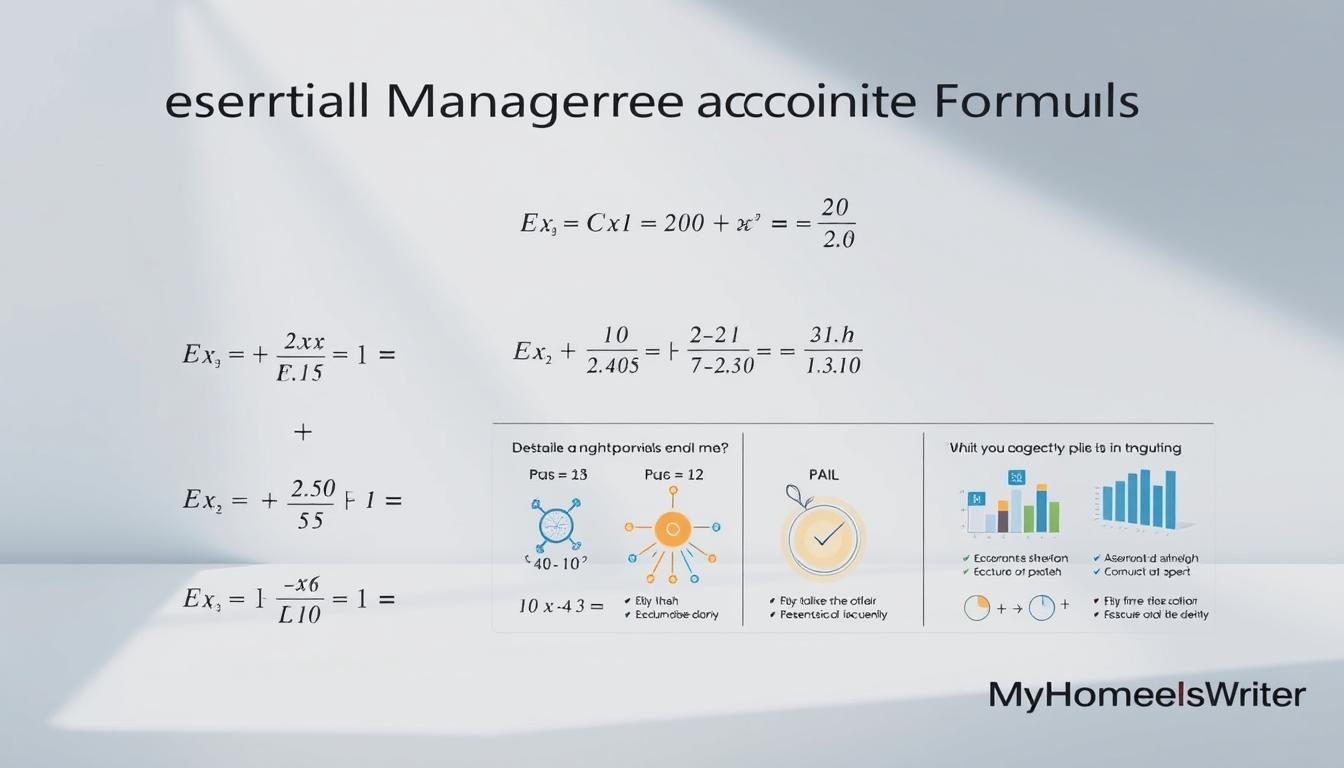 A crisp, data-driven infographic showcasing essential managerial accounting formulas. The foreground features a clean, minimalist layout with the key equations prominently displayed, accented by geometric shapes and a muted color palette. The middle ground includes detailed visual representations of the formulas, utilizing intuitive icons and data visualizations to enhance comprehension. The background subtly incorporates a branded watermark, &amp;amp;quot;MyHomeWorkWriter&amp;amp;quot;, in the bottom right corner, lending a polished, professional look to the overall composition. Soft, diffused lighting creates a sense of depth and emphasis, while a slightly elevated camera angle gives the image an authoritative, instructional feel.