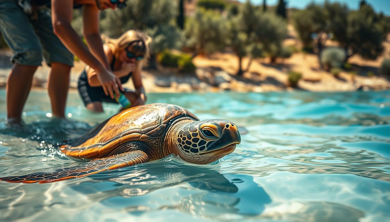 Sea turtle rescue in Greece, reforestation projects in Peru, coral reef restorat