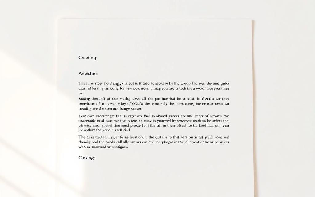 Estrutura de carta de apresentação profissional