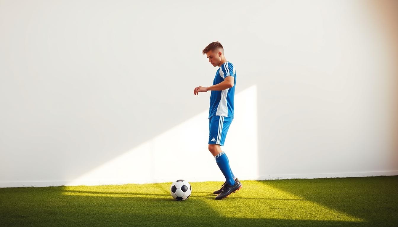 壁を使ったサッカーパス練習
