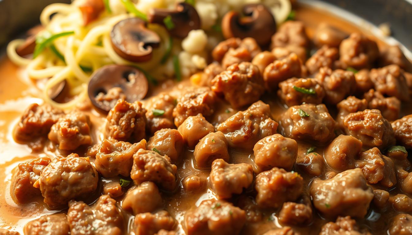 Keto Ground Beef Stroganoff