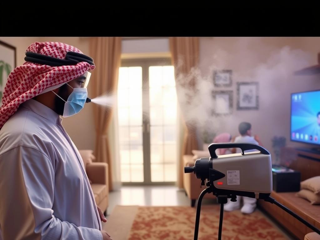 عملية رش مبيدات بدون رائحة في منزل بالرياض