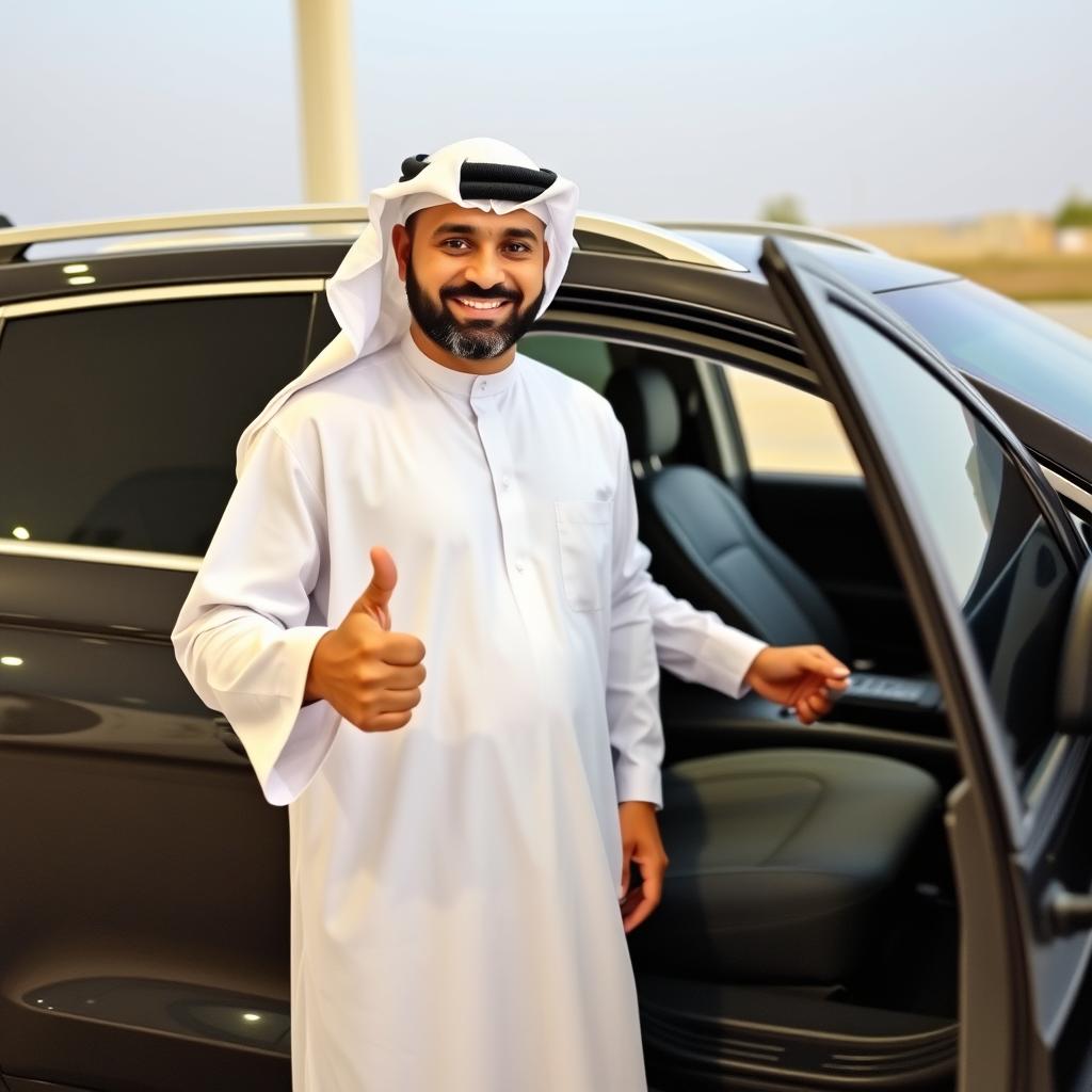 صورة لعميل راضٍ عن خدمة فتح سيارات مقفلة الكويت