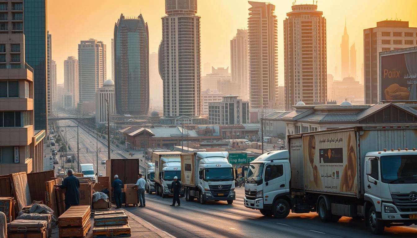 فريق شركة برو موف أثناء نقل العفش في الرياض