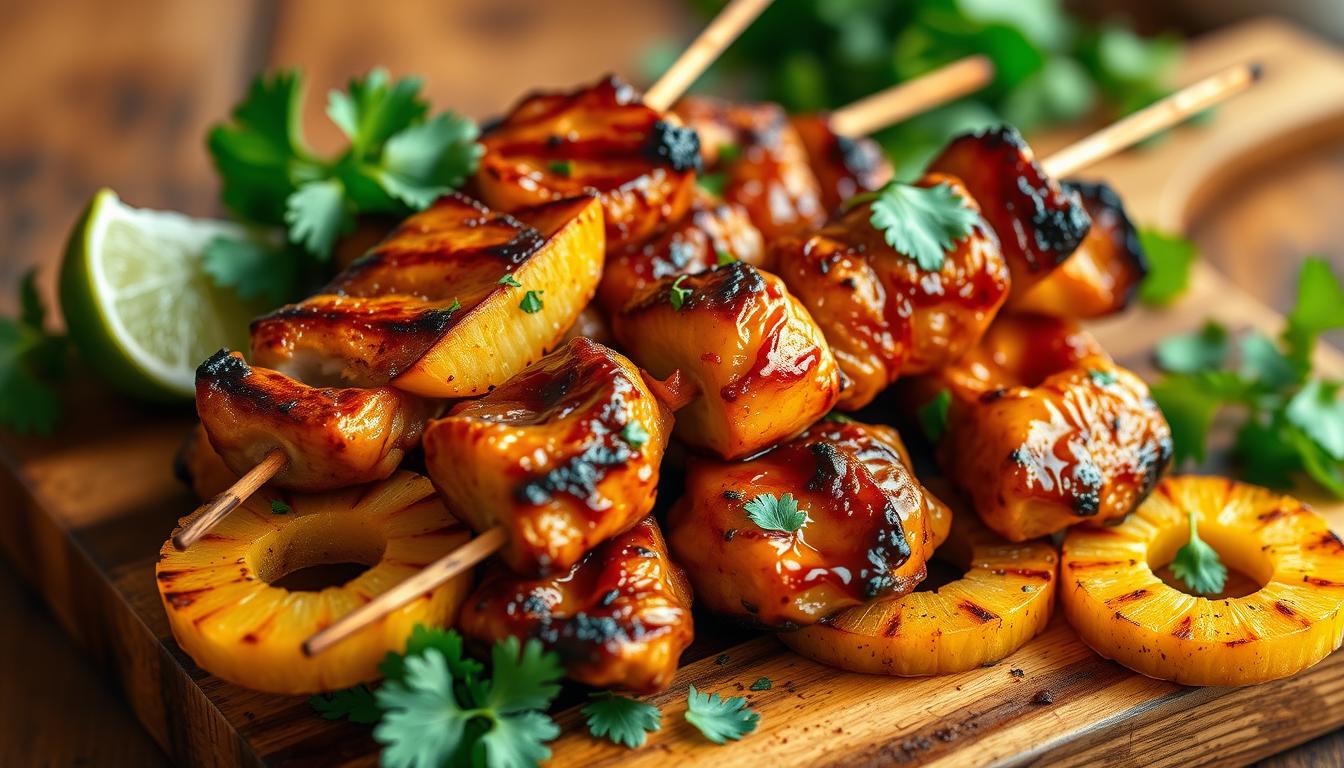 chipotle honey chicken skewers