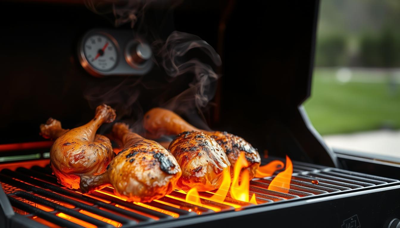 wood pellet grill chicken legs cooking temperature