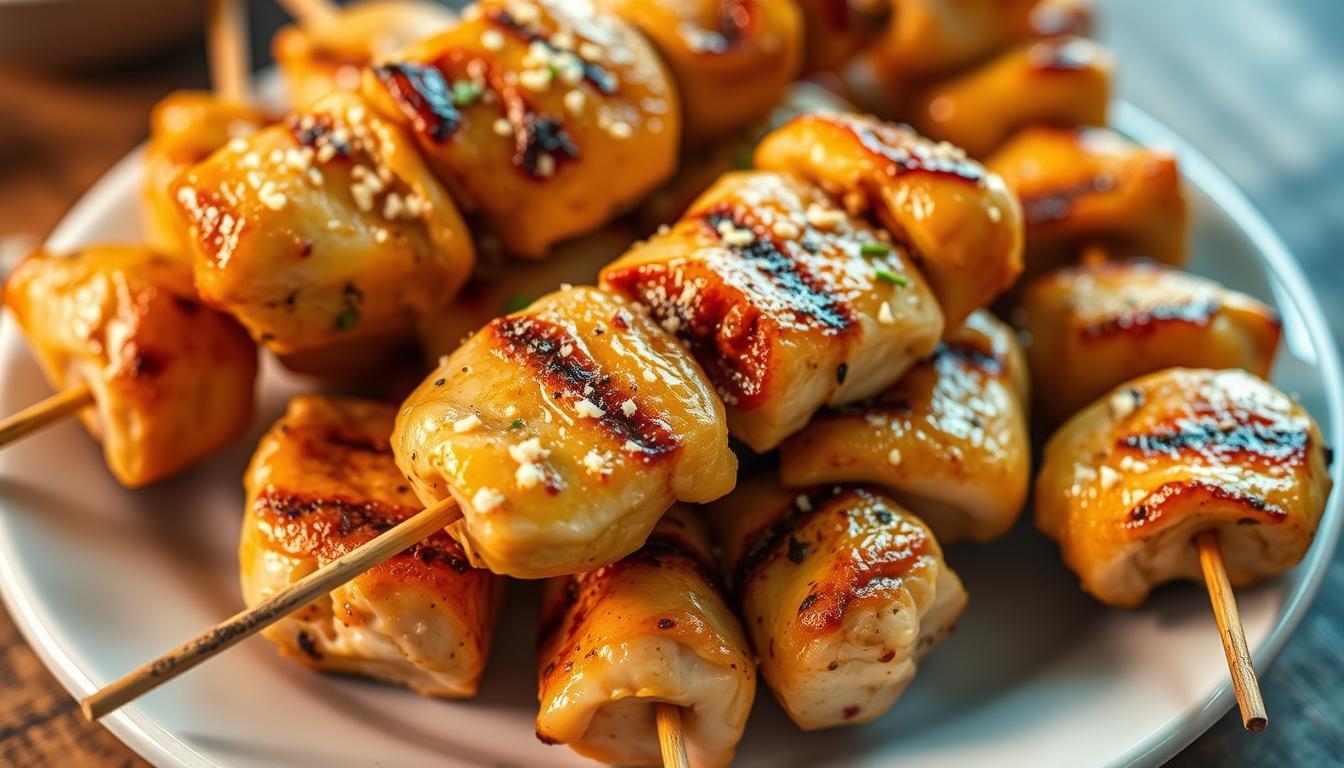garlic parmesan chicken skewers