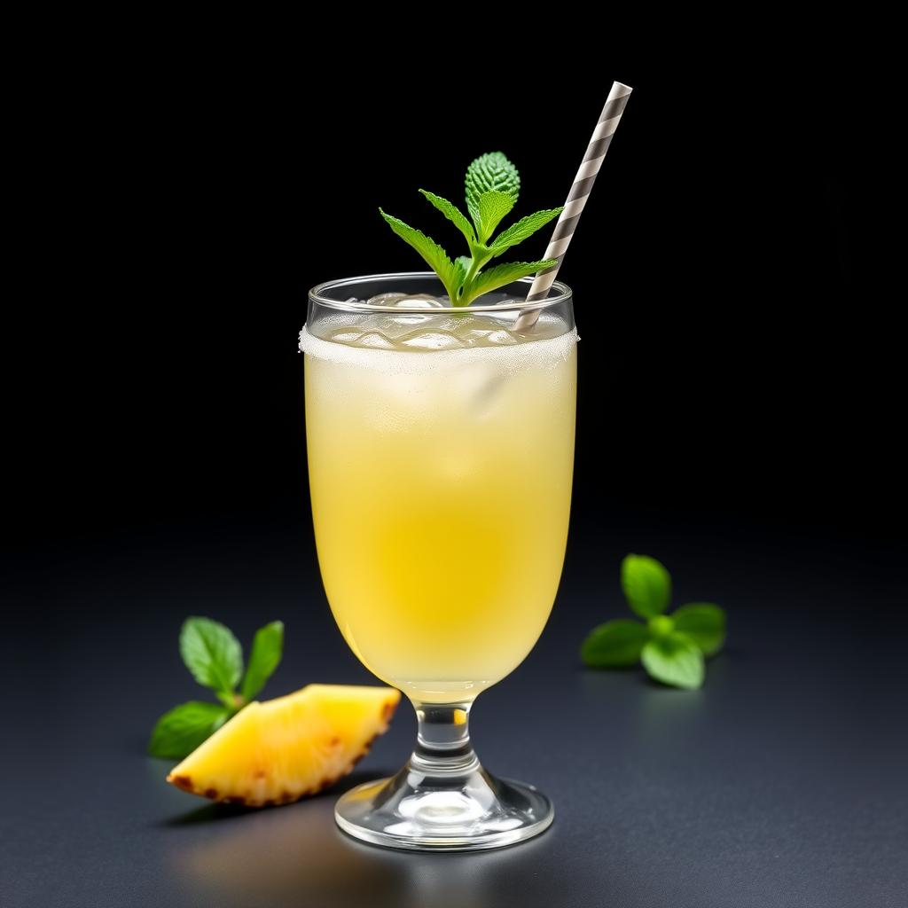 Pineapple Mint Mocktail in a cocktail glass