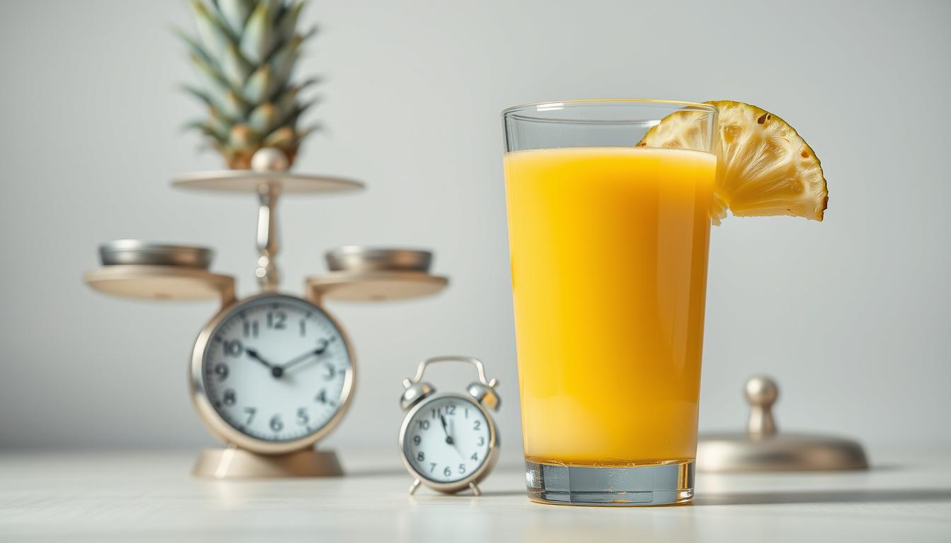 Visual representation of pineapple juice moderation concept