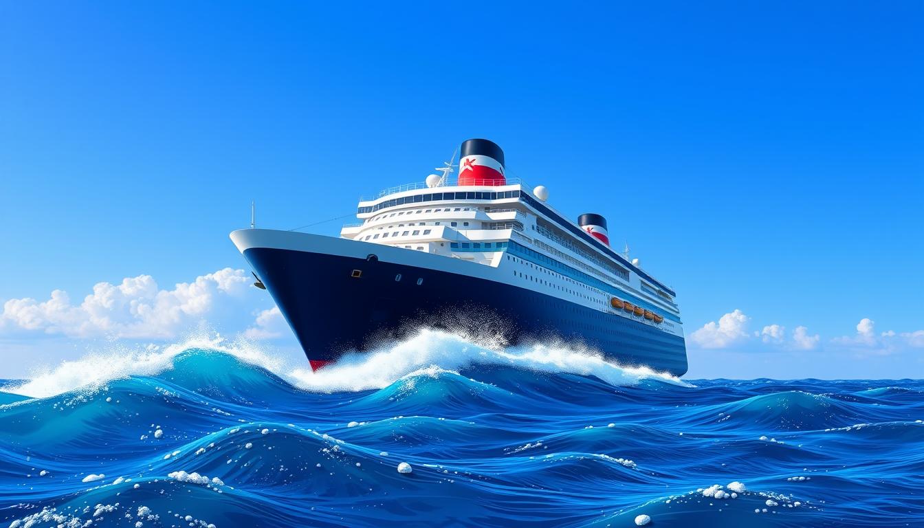 Image of Cunard Queen Mary 2 sailing across the Atlantic