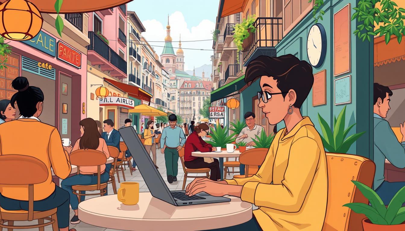 Imagine working from a café in a foreign place