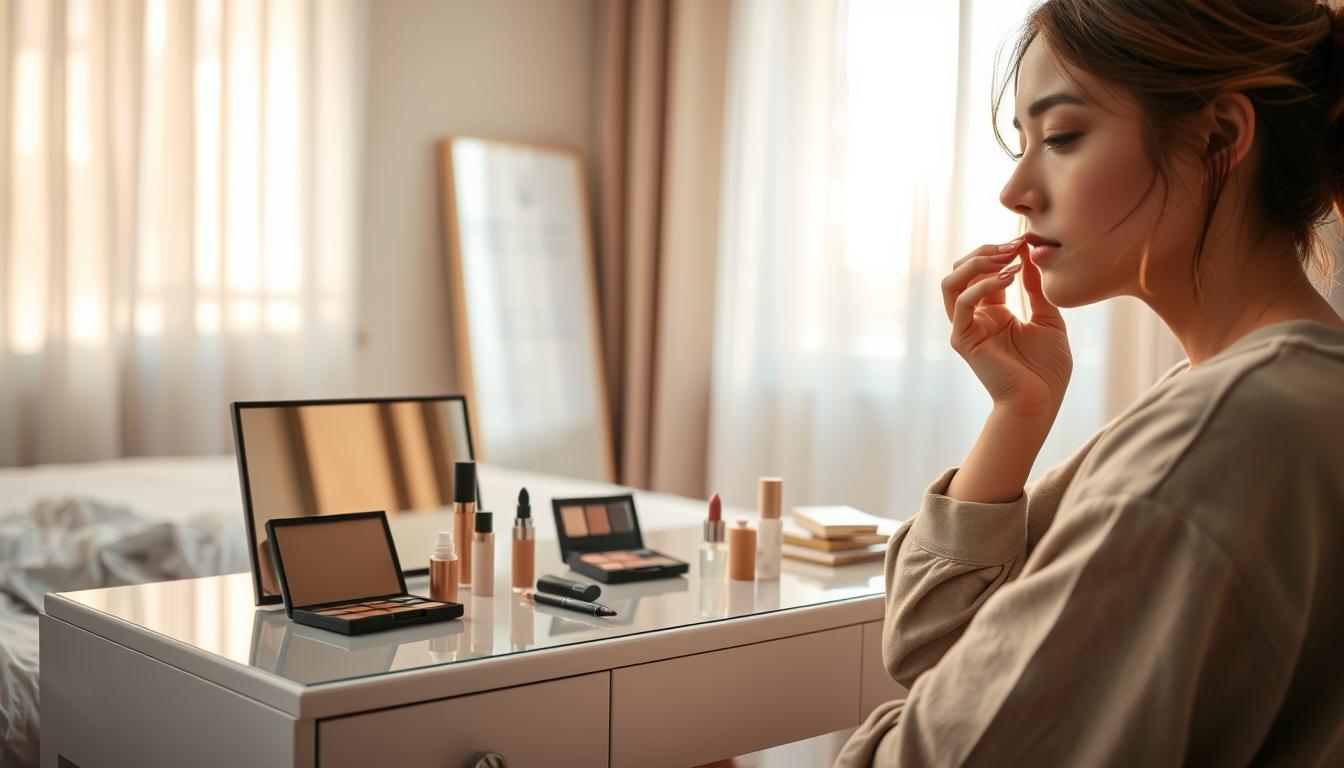 Step-by-step application of neutral eyeshadow across the eyelid with soft blending in the crease Step-by-step application of neutral eyeshadow across the eyelid with soft blending in the crease