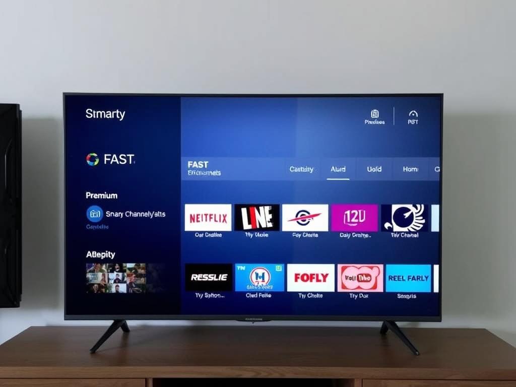 SmartGalaxy IPTV interface showing FAST channels section