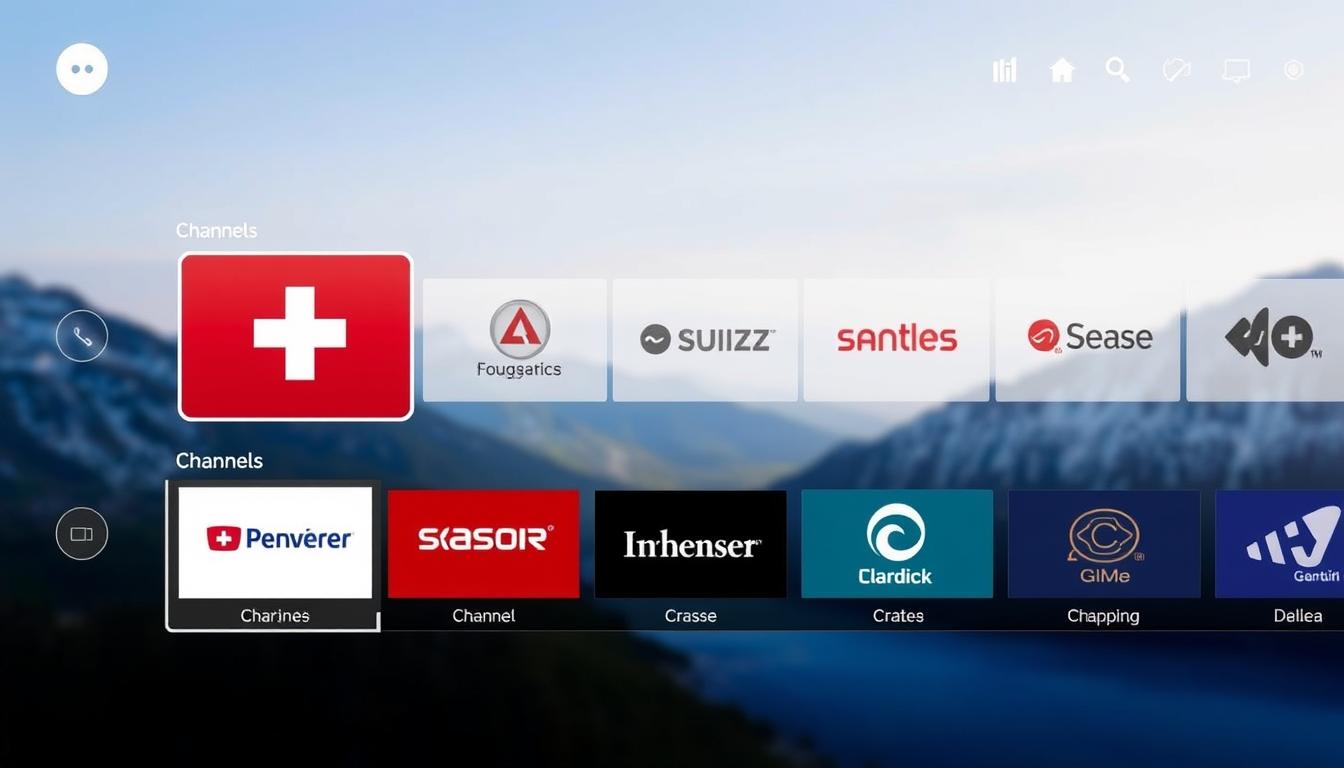 Interface du service IPTV Suisse montrant la qualité et diversité des chaînes disponibles
