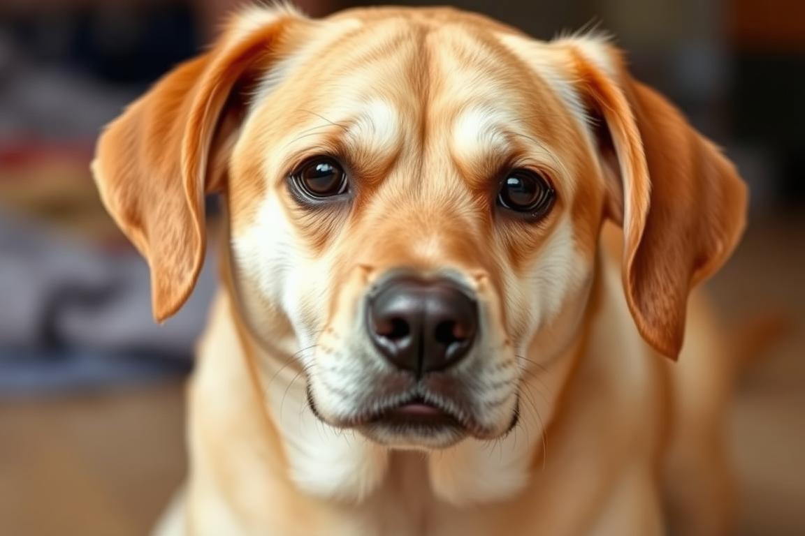 Dog with diarrhea, a common symptom of Giardia in dogs