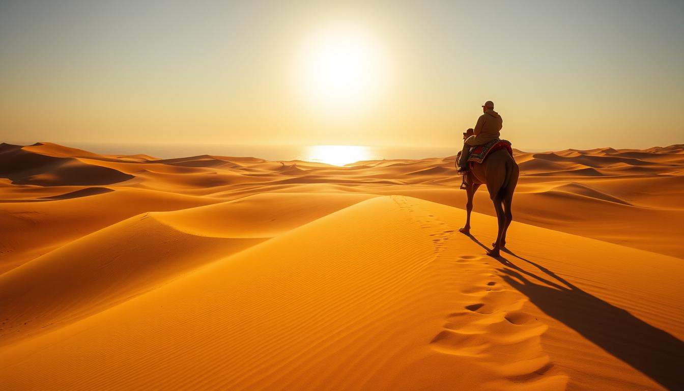 ركوب الجمال في الصحراء المغربية