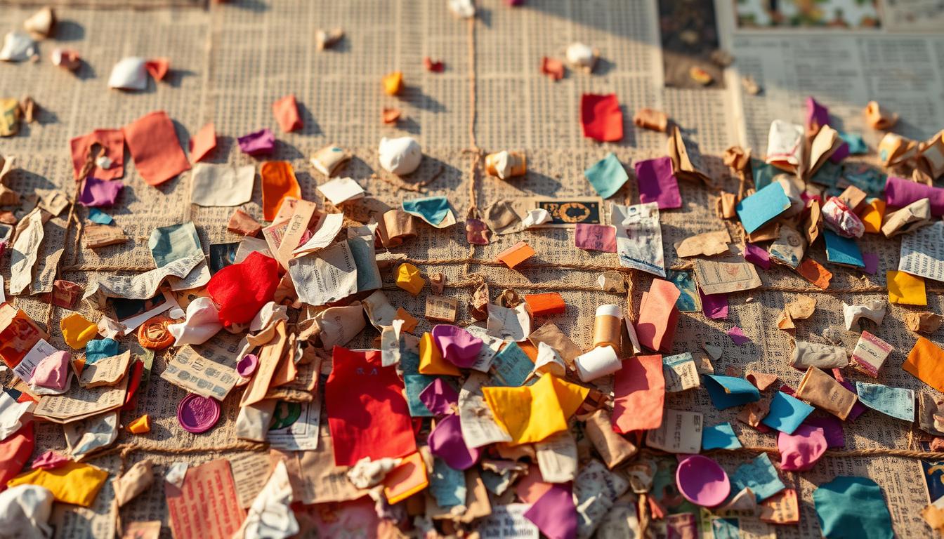 colagem artística com revistas e jornais