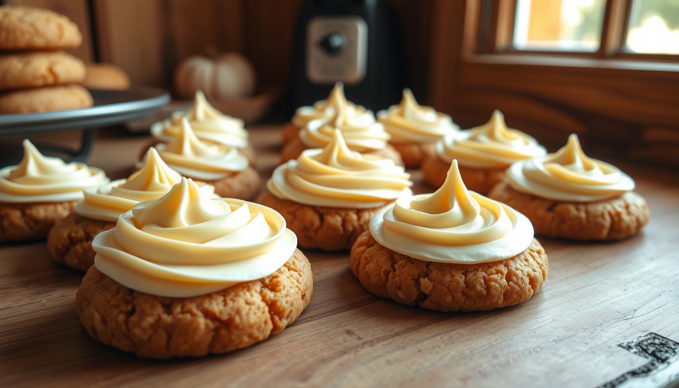 carrot cake cookies with cream cheese frosting
