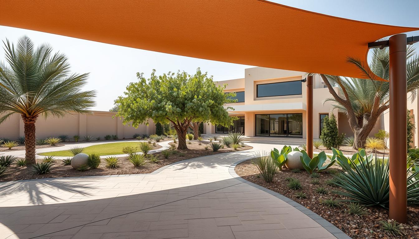 Climate-adapted landscape design by Akkad Consultants in Abu Dhabi