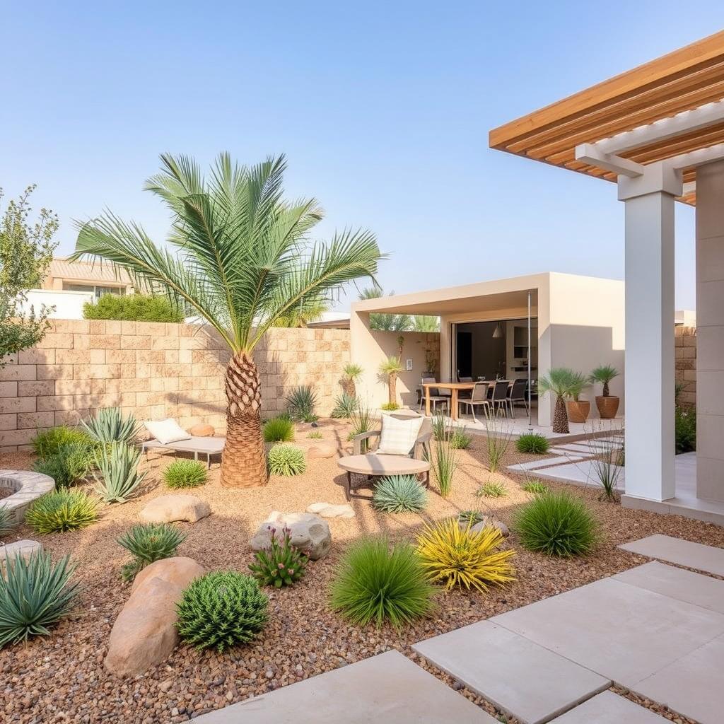 Sustainable residential garden design in Abu Dhabi by Akkad Consultants