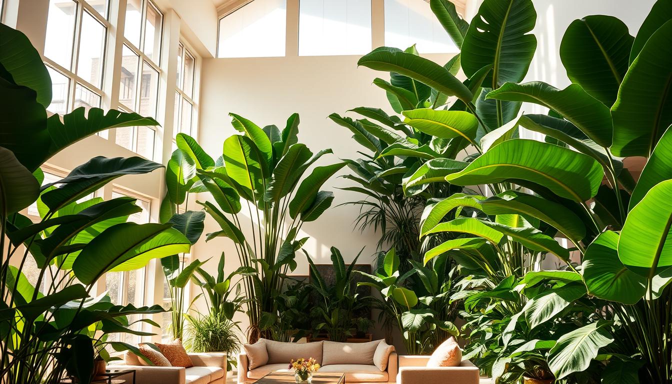 تزيين المنزل بالنباتات الداخلية الكبيرة