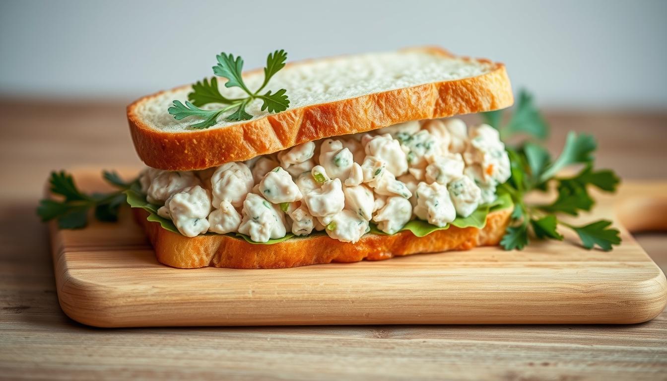 chicken salad sandwich presentation