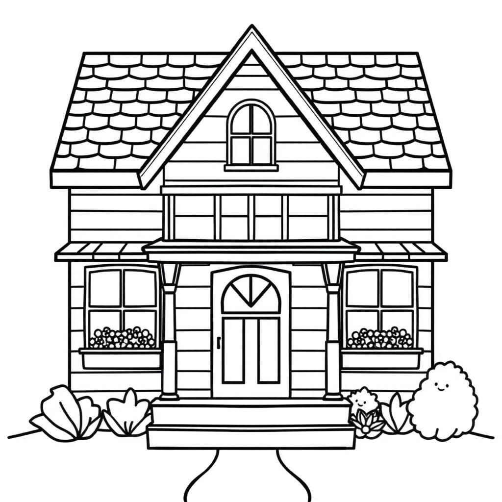house coloring pages architecture