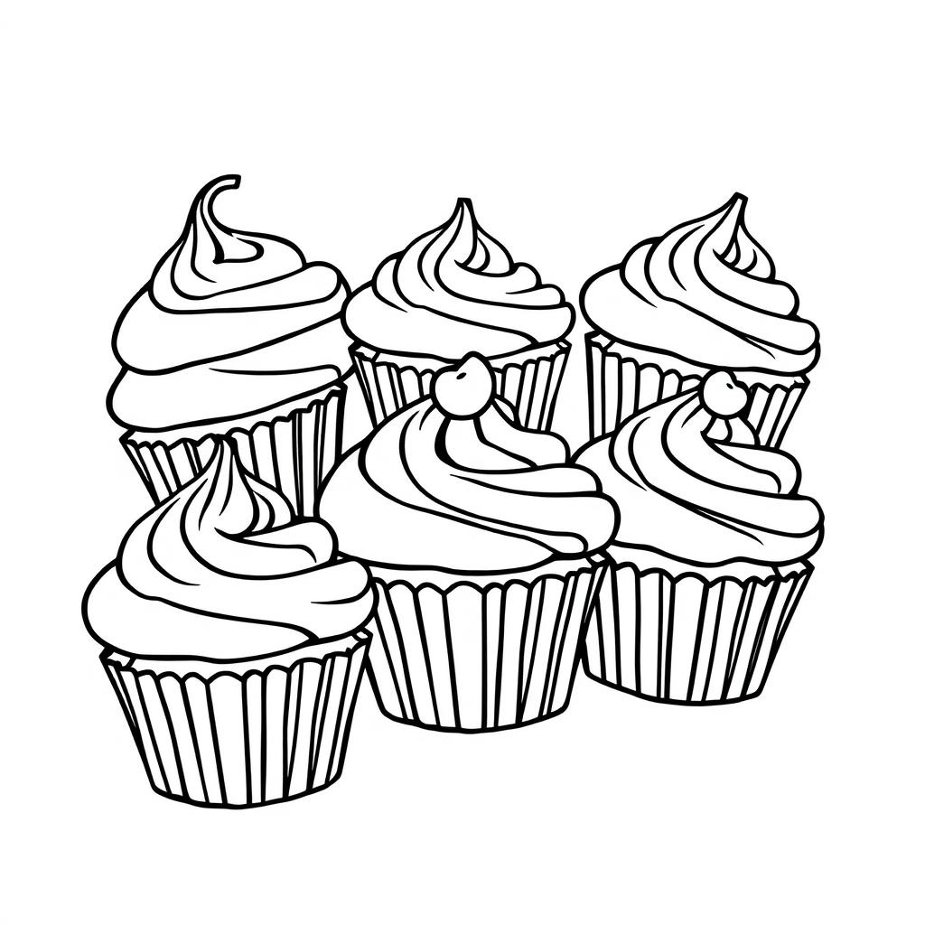cupcake coloring sheet for kids